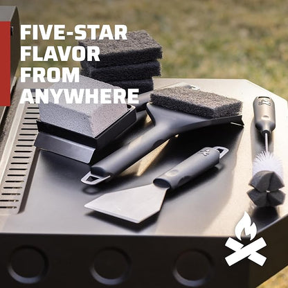 Camp Chef Griddle Cleaning Kit - Flat-Top Griddle Accessories Includes Scraper, 4 Scouring Pads, Pumice Stone & Grease Chute Brush