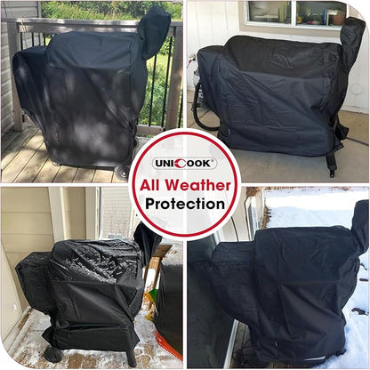 Unicook Grill Cover Compatible with Traeger Pro 34 Series, Texas Elite 34, Century 34, and Pro 780 Pellet Grills, Heavy Duty Waterproof Full-Length Outdoor BBQ Smoker Cover, All-Season Protection