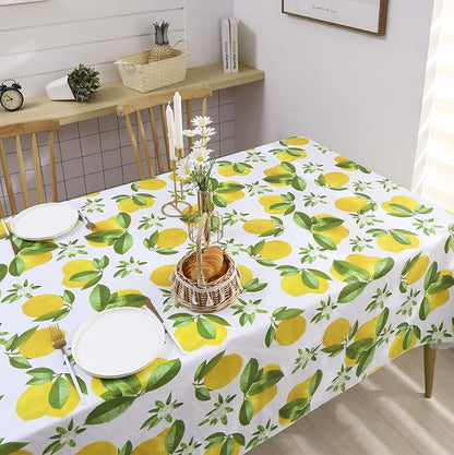 LIBERECOO 60" Square Vinyl Tablecloth with Flannel Backing, Stain-Resistant Tablecloths Waterproof Oil-Proof Wipeable Table Cover for Indoor/Outdoor Picnic, BBQ