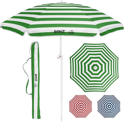 BANZ Cabana Beach Umbrella UPF 50 - UV Protection Foil-Lined Portable | UPF 50+ UV protection, Quick-dry fabric, Comfortable stretch fit