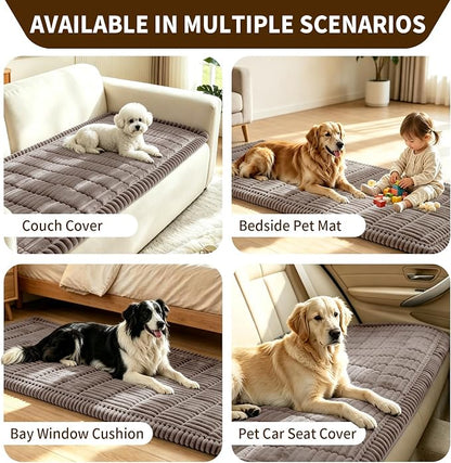 Leakproof Couch Cover for Dogs, Non Slip Washable Sofa Protector | Stain-Resistant Window Seat Cushions Chair Mat Car Seat Cover for Kids Pets (Khaki 27.6" x 82.7")