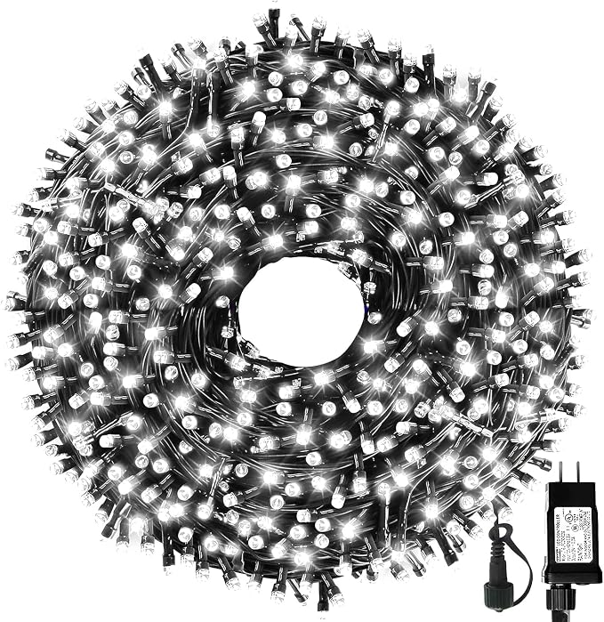 MZD8391 105FT 300LED Christmas Light, Waterproof Christmas Tree Light White | 100% UL List, 8 Light Mode,Timer & Memory, End To End Connect, Christmas String Light Oudoor Indoor, Christmas Fairy Light