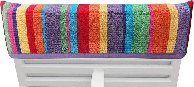 COTTON CRAFT Pool Lounge Chair Cover - 2 Pack Summer of Siam Dobby Terry Towel Chaise Lounge Cover - Soft 100% Cotton Beach Chair Cover - Oversized 32 in W x 82 in L x 7 in Pocket – Multi Color Stripe