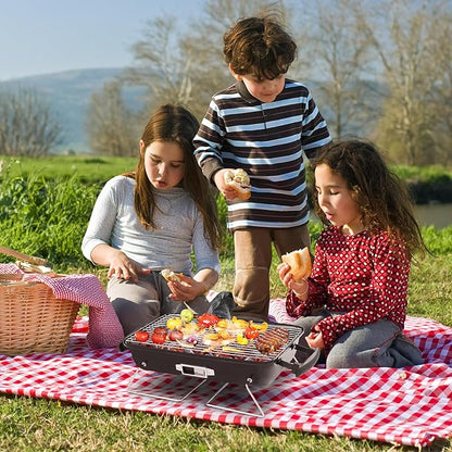 Charcoal Grill, 53x27x27.5cm BBQ Charcoal, Tabletop Outdoor Barbecue Smoker for Camping, Picnic, Party, Outdoor Activities,Barbecue Portable Charcoal Barbecue Camping Grill 53 x 27 x 27.5CM