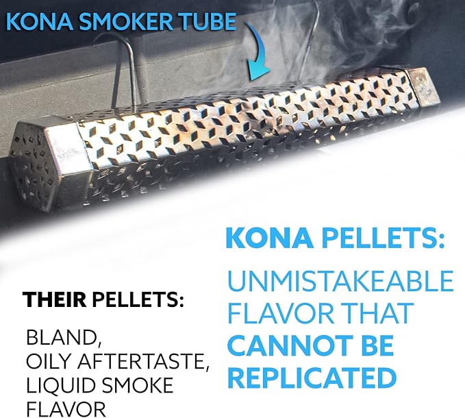 Kona 100% Apple Wood Pellets - Concentrated, Pure, Old Growth Hardwood Grilling Pellets - for BBQ, Smoker Tubes, Grills - 8 lbs 100% Apple