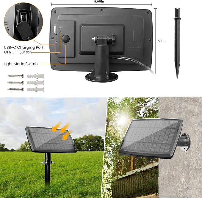 Bdrofn 300FT Solar String Lights Outdoor Waterproof, Solar Patio Lights with Remote Control & 90+5 Dimmable ST38 Edison Bulbs Shatterproof,Solar Powered String Lights for Outside Garden Backyard