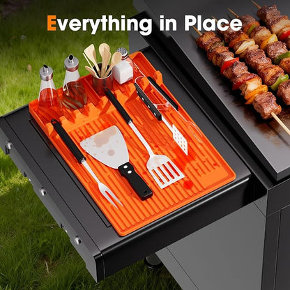 Snuggery 29 Inch Griddle Mat Kit for Blackstone – Heavy-Duty Silicone Flat Top Grill Cover with Tool Mat – Outdoor Waterproof Rust-Prevention BBQ Protector for Backyard & All-Season Storage