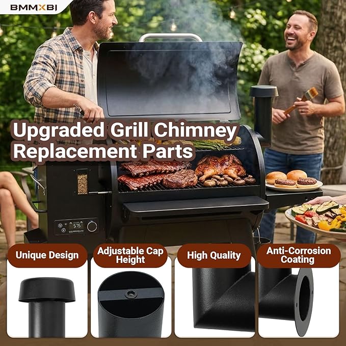 Pellet Grill Chimney Replacement Parts for Pit Boss 820 Series, 850 Series PB0820SP 10537 Grill Smoke Stack Replacement Parts for Pit Boss 850 820 PB0820SP PB700FB2