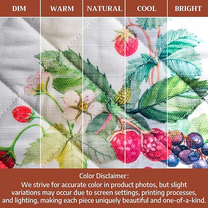 Maison d'Hermine Oven Gloves 100% Cotton Oven Mitt 7" x 13" with Loop Heat Resistant BBQ Cooking Gloves Baking Grilling Kitchen Hotel Home Farmhouse Spring Summer (Pack of 1, Printemps)