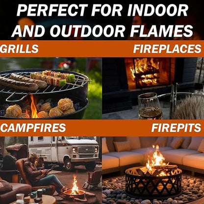 Fire Starters – 50 Natural Fire Starter Pieces for Fireplace, Wood Stove, Campfire, BBQ, Pizza Oven, Fire Pit & Smoker – Safe Charcoal Starters for Grill & Pellet Stove
