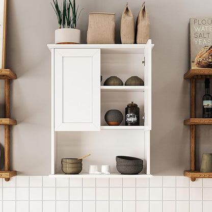 Bathroom Wall Cabinet, Over The Toilet Storage Cabinet, 24x30 Inch Bathroom Medicine Cabinet with 2 Door & Adjustable Shelves, Bathroom Cabinet Wall Mounted, for Laundry Room, Kitchen