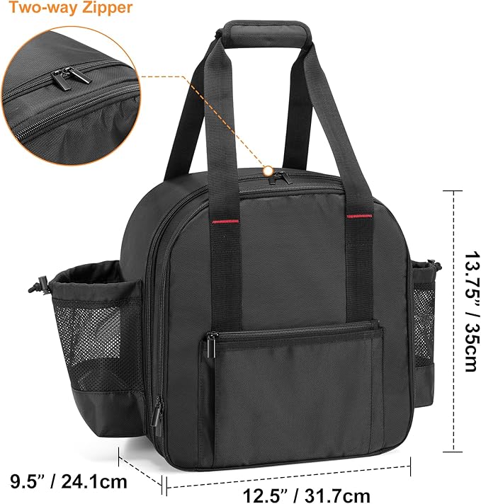 GRAOSO Camping Grill Bag Compatible with Coleman Fold N Go Grill & Stove, Portable Gas Stove Carrying Case with 2 Side Pockets for 1lb Propane Cylinders, and Tools Pockets, Black