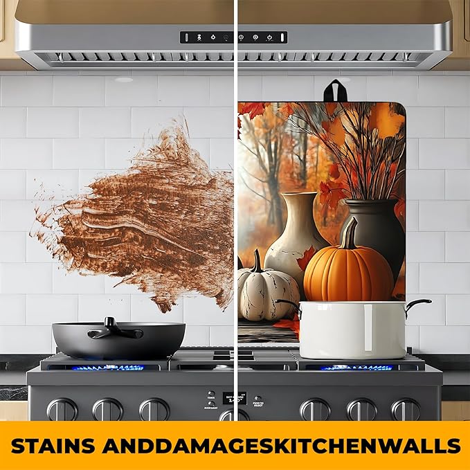 Pumpkin Stove Top Cover for Home Decoration Kitchen Pad Non-Stick Washable Cooktop Covers Countertop Protector Keep Stove Clean 28"x20"