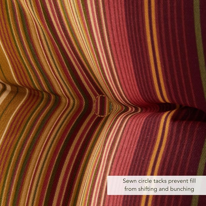 Greendale Home Fashions Outdoor 44x22-inch High Back Chair Cushions (Set of 2), Cinnamon Stripe