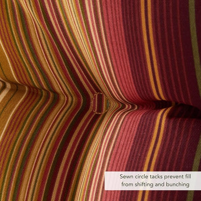 Greendale Home Fashions Outdoor 44x22-inch High Back Chair Cushions (Set of 2), Cinnamon Stripe