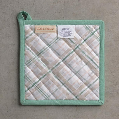 Maison d' Hermine Pot Holders Set 100% Cotton Heat Resistant Potholders 8" x 8" Hot Pads with Loop for Thanksgiving Christmas Decorations BBQ Baking Handling Hot Pans (Pack of 2, Deer in The Woods)