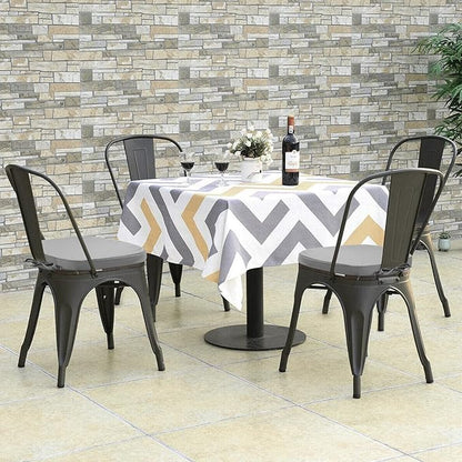 GUEGLSA Outdoor Waterproof Seat Cushions 14x14 inch, Non Slip Metal Chair Pad with Ties, U Shaped Chair Cushion for Kitchen Dining Patio Chair, Set of 2, Grey
