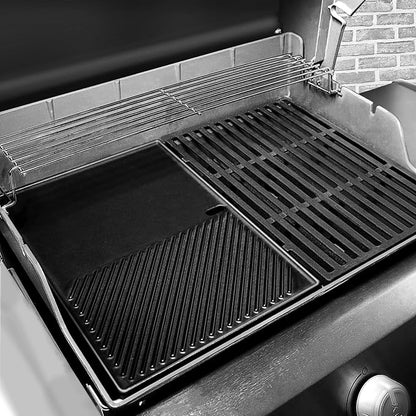 Uniflasy 7598 Griddle for Weber Spirit I & II 300 Series, Spirit E/S-310 E/S-320 Spirit 700 Genesis Silver/Gold B/C Genesis 1000-3500 Grill Cast Iron Cooking Part for Weber 7638 7639 Flat Cooking Pan