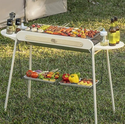 Camping Barbecue Grill Outdoor Barbecue Grill Portable Charcoal Grill Foldable Grill for Camping Barbecue Charcoal Grill