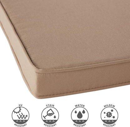 Outdoor 18 inch Square Patio Dining Chair Pads – Comfortable Fiber-Filled Seat Cushions with Ties, Reversible Polyester Fabric - Coronado, Set of 2