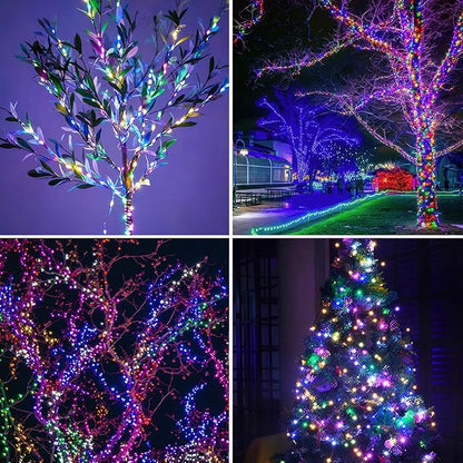 Fairy Lights Plug in,100FT 300LEDs Waterproof Led String Lights,8 Modes Remote Twinkle Light for Outdoor Indoor Christmas Wedding Birthday Garden Party Decorations,Silver Wire,Multicolor