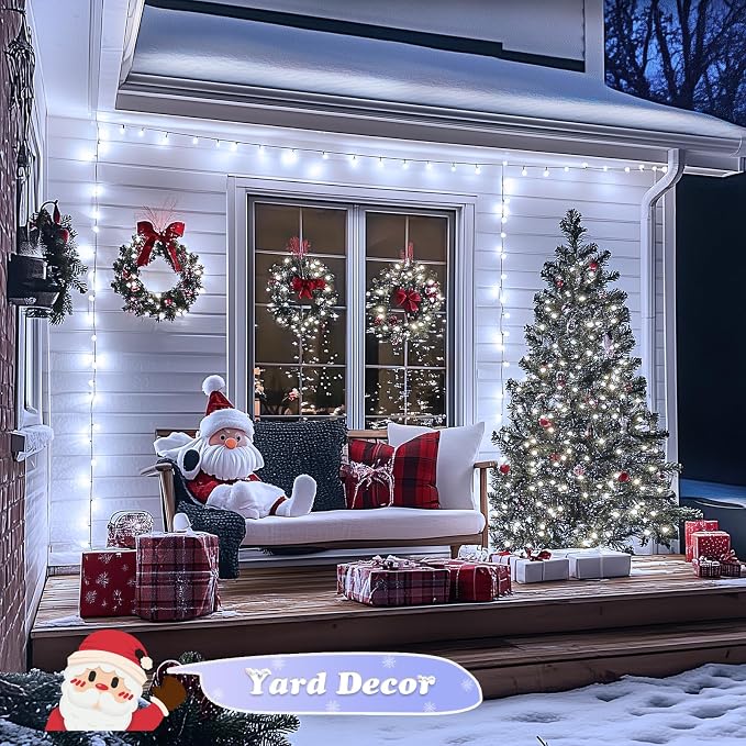 JMEXSUSS 500 LED White Christmas Lights, 173ft String Lights Plug in | 8 Modes, Remote Control, Waterproof White Christmas Tree Lights for Classroom Dorm Tree House Wedding Party Xmas Decorations