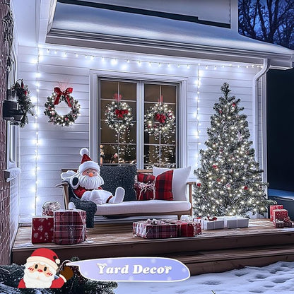 JMEXSUSS 500 LED White Christmas Lights, 173ft String Lights Plug in | 8 Modes, Remote Control, Waterproof White Christmas Tree Lights for Classroom Dorm Tree House Wedding Party Xmas Decorations