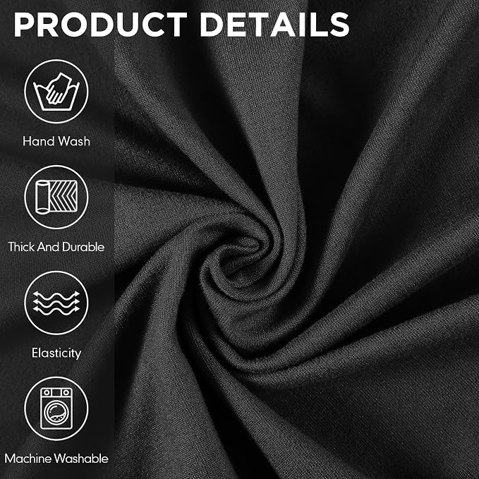 Peryiter 3 Pcs Couch and Loveseat Sofa Covers,Black,Milk Silk | Armchair Covers for Living Room, Sofa Cushion Slipcover, Furniture Protector, Polyester and Spandex, Washable