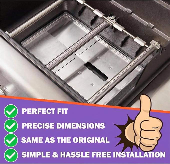 Replacement Grease Tray Set for Charbroil Performance 2 & 3 Burner Gas Grills, Adjustable 12"–18" Drip Pan Compatible with Nexgrill, Weber, Napoleon, Dyna Glo, Kenmore, Backyard Grill, BHG & More