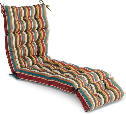 Greendale Home Fashions 72 x 22-inch Outdoor Chaise Lounge Cushion, Adobe Stripe