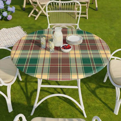 opstellen Fitted Round Tablecloth Waterproof Table Cloth Vinyl Indoor Outdoor Aesthetic Circle Cover for 36-44" Tables Dining Kitchen Studio Apartment Party Gear Gifts Summer Fall Patio Essentials