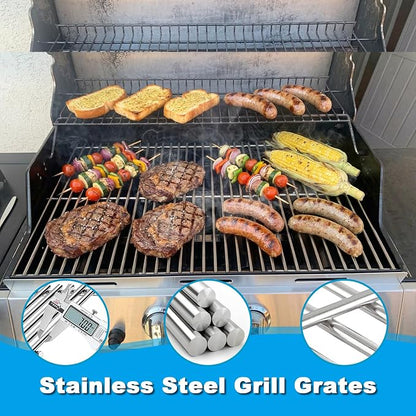LS'BABQ Grill Replacement Parts for Charbroil 463436213, 463436214, 463440109, 463441312, 461442114, Master Chef 85-3100-2, 85-3101-0, Thermos 461442114, Cooking Grate and Heat Plate Tent Repair Kit