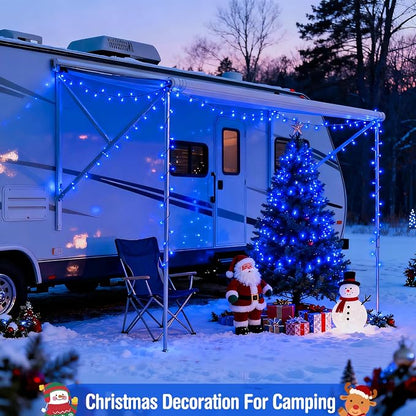 JMEXSUSS 400 LED Blue Christmas Lights Outdoor | 132ft Christmas Tree Lights with Remote, Indoor Blue String Lights Plug in for House Christmas Bush Decorations