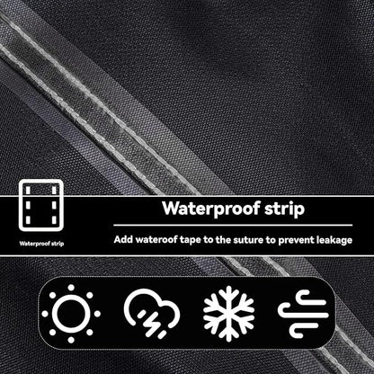 Outdoor Dining Table Cover - Heavy Duty Waterproof Cover for Patio Metal Steel Slat Table, Compatible 64" x 38" Black