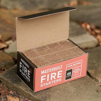 Masterbuilt® Pure-Parrafin All-Natural Odorless Wax Fire Starters forCharcoal Grilling,Made for Gravity Series but Compatible with All Charcoal Grills & Fireplaces,48-Count,Model MB20091521(Pack of 4)