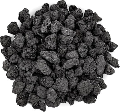 Onlyfire Black Lava Rock 10 Pounds Volcanic Lava Stones for Indoor Outdoor Fire Pits Fireplaces Gas Grill and Landscaping, 0.3-0.6 Inch