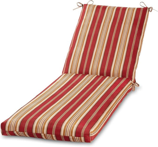 Outdoor Reversible Chaise Lounge Chair Cushion, Tuscan Stripe