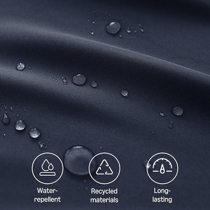 Amazon Basics Thin Rectangle Tablecloths, Water-Resistant Textured Fabric, Wrinkle Resistant, Washable Decorative Table Cover for Dining, Parties, 60" x 104", Navy Blue, Pack of 2