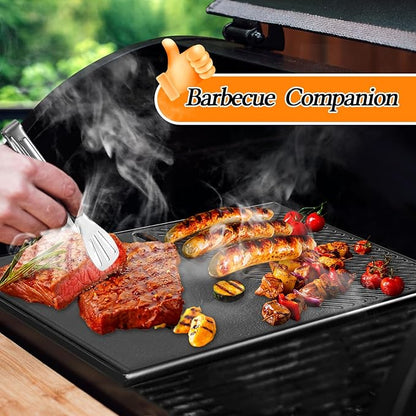 Uniflasy 7598 Griddle for Weber Spirit I & II 300 Series, Spirit E/S-310 E/S-320 Spirit 700 Genesis Silver/Gold B/C Genesis 1000-3500 Grill Cast Iron Cooking Part for Weber 7638 7639 Flat Cooking Pan