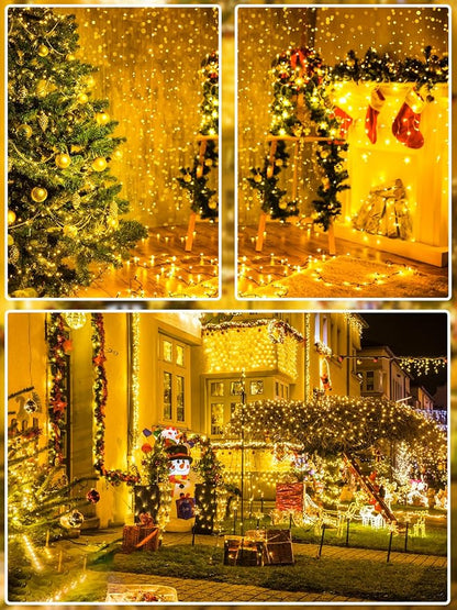 Extendable Christmas String Lights Indoor Outdoor 42.8FT 100 LED Warm White | Green Wire Ultra-bright,8 Modes, Timer and Memory Function, UL Certified Fairy Twinkle Lights Waterproof for Xmas Tree Decor