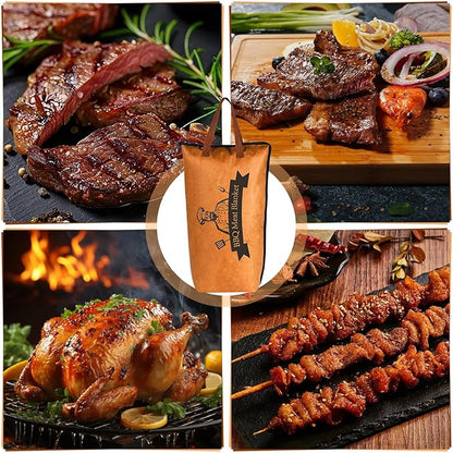 21 Inch BBQ Blanket for Resting Meat, 5-Layer Thicker Insulated Meat Resting Bag, Reusable Brisket Blanket with 50 Greaseproof Paper Aluminum Foil Handle and Zipper for Outdoor Picnic Party Grill