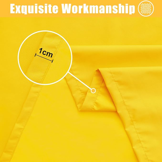 Rectangle Table Cloth, Waterproof Elastic Fitted Tablecloth for 5 Foot Folding Tables, Washable Polyester Tablecloths for Picnic, Camping, Outdoor (Yellow, 30"x60")