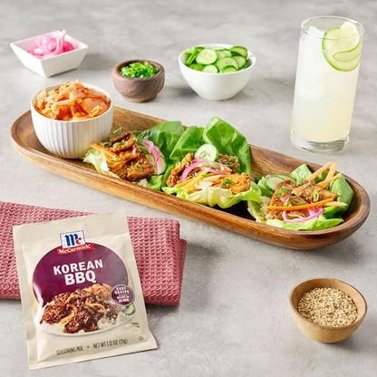 McCormick Seasoning Mix, Korean BBQ, For Sweet & Savory Korean BBQ Steak in Just 25 Minutes, 1.12 oz (Pack of 12)