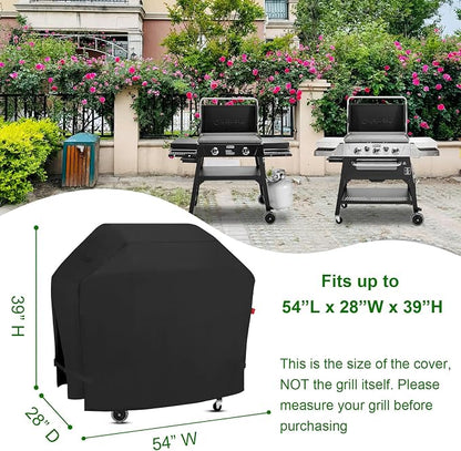 Outdoor Grill Cover Fits Cuisinart 28" Griddler and Broiler Combo CGG-9020 & 28" Griddle with Hood CGG-9748, Cover Geny Waterproof 600D Heavy Duty BBQ Griddle Covers, 54" L x 28" D x 39" H.