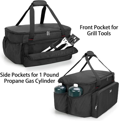 samdew Portable Grill Carry Bag Compatible with Weber 1141001 Go-Anywhere Gas Grill, Outdoor Camp Grill Cover Compatible with Weber 121020 Go-Anywhere Charcoal Grill, Bag Only (Patented Design)