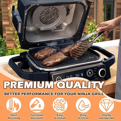 Cast Iron Griddle for Ninja Woodfire OG700 Series Grills, Grill Griddle Pan for Ninja XSKGRDPLT Woodfire Outdoor Grill Flat Top Griddle Plate Accessories, Polished Porcelain Coated, Thickened