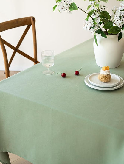 Sage Green Linen Table Cloths for Rectangle Tables Farmhouse Neutral Tablecloth Rectangular Kitchen Decoration Dining Table Cover Washable 60x144