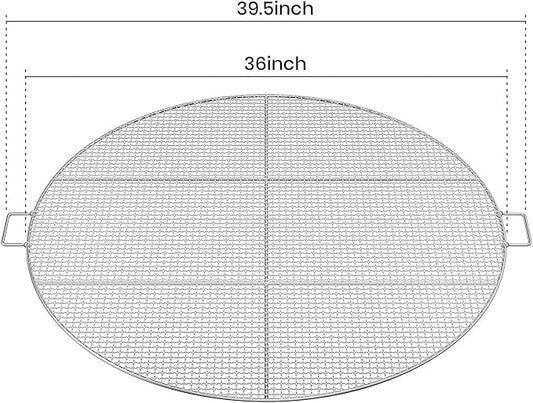 Stanbroil Fire Pit Cooking Grill Grate with 3 Support Bars - Outdoor Round BBQ Campfire Grill Grid - Camping Cookware - Stainless Steel, 36 Inch