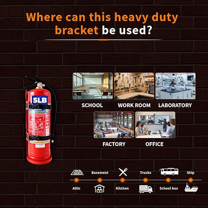 Fire Extinguisher Wall Mount Bracket, Heavy Duty Quick Release Metal Holder for 5 lb Extinguishers（1 Pack）