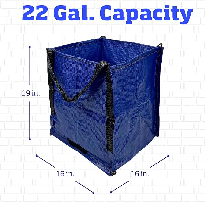 DURASACK Heavy Duty Storage Tote Bag 22-Gallon, Blue, Pack of 4 | Rugged Woven Polypropylene Moving Bag, Reusable Self-Standing Design, Holds up to 500 Pounds
